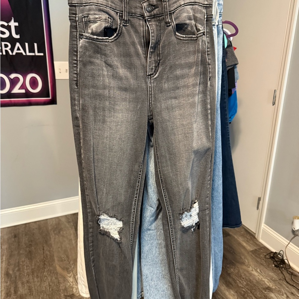 Sneak Peek Gray Skinny Distressed Jeans